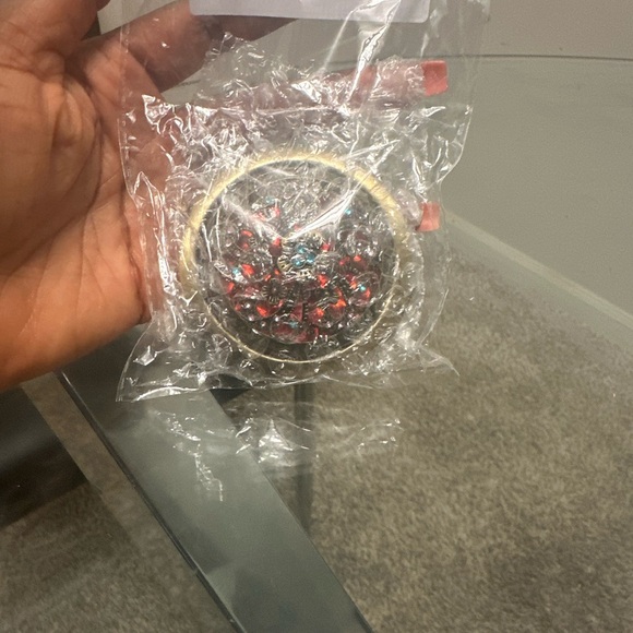 VINTAGE STYLE BRASS COMPACT MIRROR - Picture 4 of 5